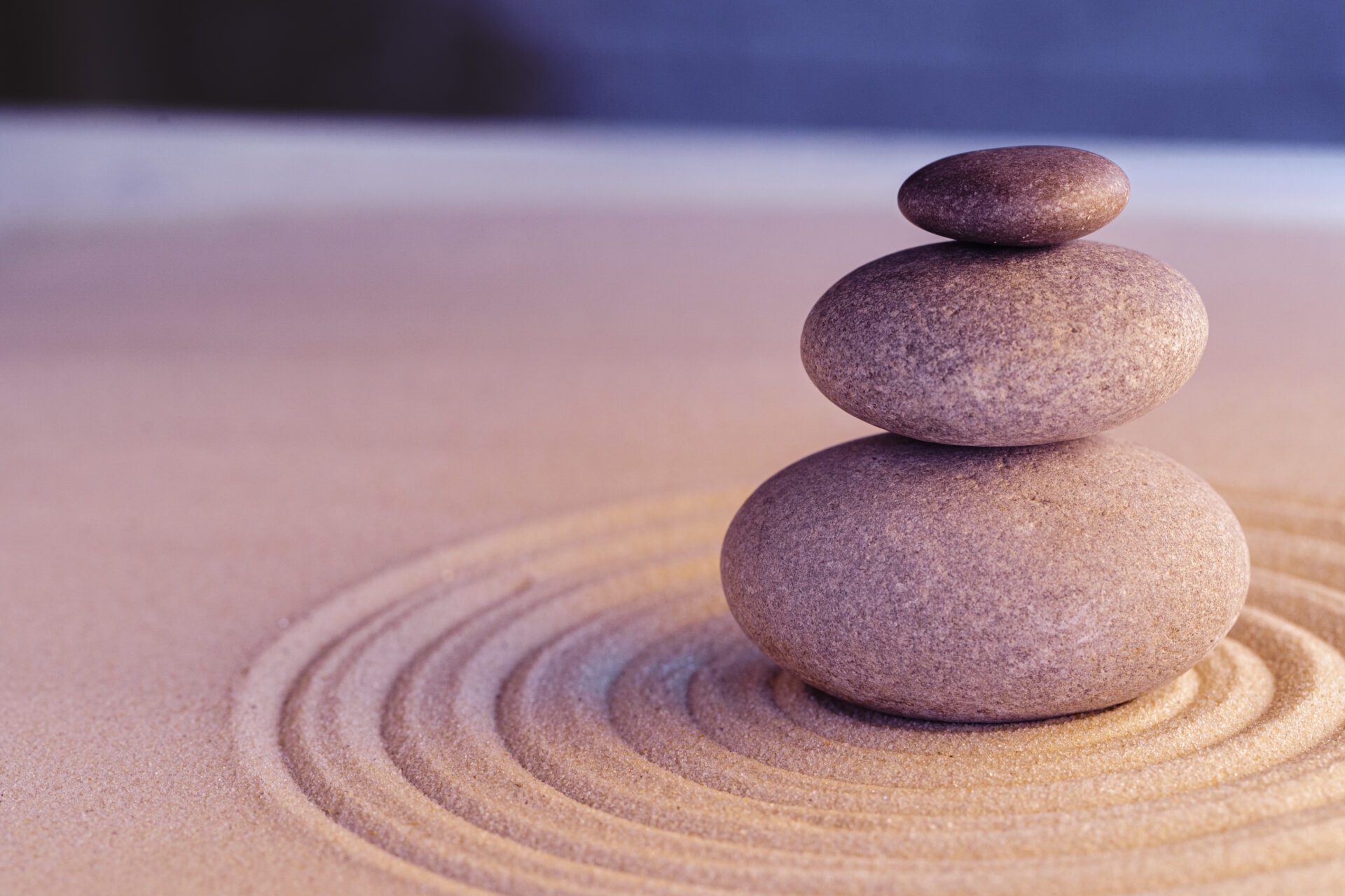 Stones on sand, japanese meditation zen garden friends-having-dinner-restaurant